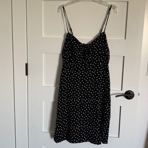 Tie front polka dot dress
